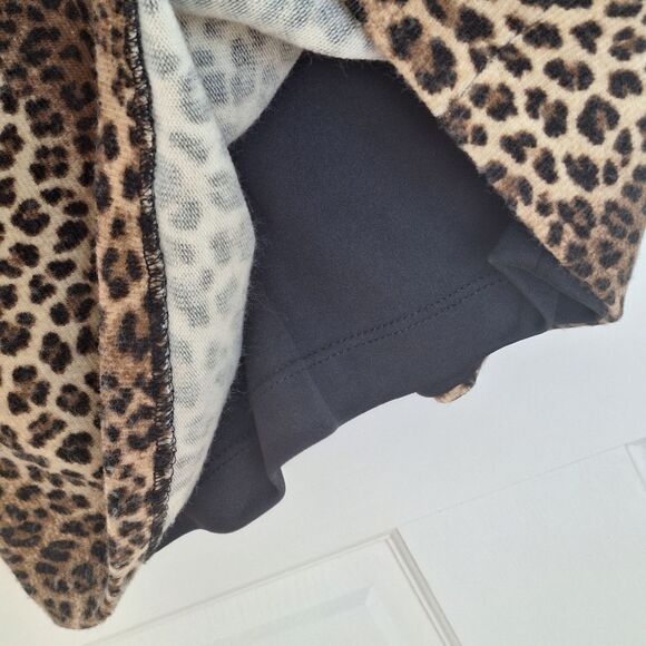 Cache Leopard Print Bodycon Dress Made in USA Large Lined Stretchy Long Sleeves - Picture 10 of 16